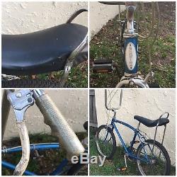 Vintage Antique 1968 SCHWINN STINGRAY FASTBACK 3 Speed Bike Banana Seat Blue