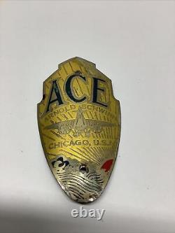 Vintage Arnold Schwinn Chicago ACE Bicycle Head Badge