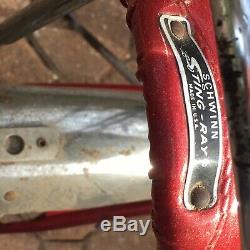 Vintage Beauty! Unrestored 1977 SCHWINN Red STINGRAY Bicycle Local Pickup Only