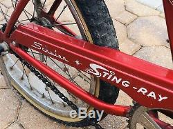 Vintage Beauty! Unrestored 1977 SCHWINN Red STINGRAY Bicycle Local Pickup Only