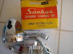 Vintage Bicycle Dynamo Lighting set SANKYO 6V-3W for RALEIGH CHOPPER SCHWINN NEW