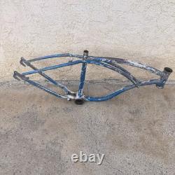 Vintage Blue Schwinn 1964 Stingray Shorty M4 Bicycle Frame Deluxe With Kickstand
