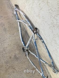 Vintage Blue Schwinn 1964 Stingray Shorty M4 Bicycle Frame Deluxe With Kickstand