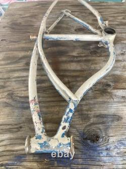 Vintage Blue Schwinn 1964 Stingray Shorty M4 Bicycle Frame Deluxe With Kickstand