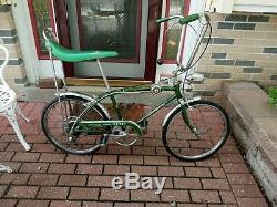 Vintage Campus green 69 Schwinn Stingray 5 speed Fastback muscle bike not krate