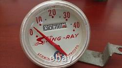 Vintage Early Schwinn Stingray Banana Seat Muscle Bike White Speedometer Head