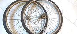 Vintage GC Pair 26 Schwinn Bicycle, S-7 Center Stamped Chromed Wheels 1950/60s