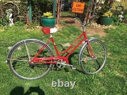 Vintage Girls Red Schwinn Bike The Breeze 1960s, 26 inch bike