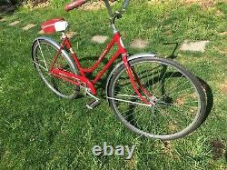 Vintage Girls Red Schwinn Bike The Breeze 1960s, 26 inch bike