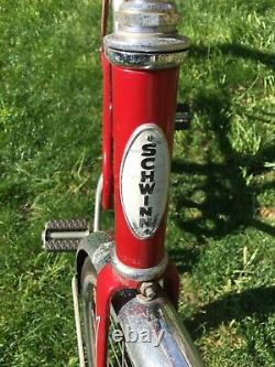 Vintage Girls Red Schwinn Bike The Breeze 1960s, 26 inch bike