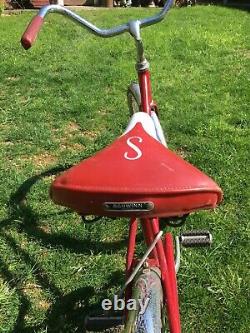 Vintage Girls Red Schwinn Bike The Breeze 1960s, 26 inch bike