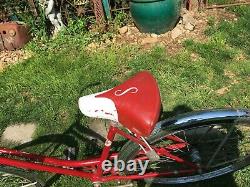 Vintage Girls Red Schwinn Bike The Breeze 1960s, 26 inch bike