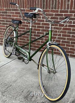 Vintage Green 5-Speed Schwinn Twinn Tandem Bicycle