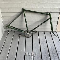 Vintage Green Schwinn Collegiate Bike Frame 1970s, Fork, Pedals & Sprocket