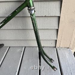 Vintage Green Schwinn Collegiate Bike Frame 1970s, Fork, Pedals & Sprocket