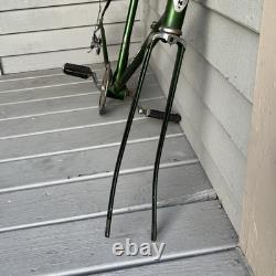 Vintage Green Schwinn Collegiate Bike Frame 1970s, Fork, Pedals & Sprocket