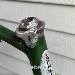 Vintage Green Schwinn Collegiate Bike Frame 1970s, Fork, Pedals & Sprocket