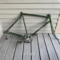 Vintage Green Schwinn Collegiate Bike Frame 1970s, Fork, Pedals & Sprocket