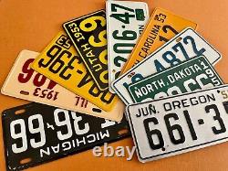 Vintage LOT of 9 Collectable Bicycle License Plates 1953 Wheaties Schwinn