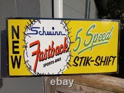 Vintage Large Rare Schwinn Bicycle 30 Porcelain Metal Advertising Sign