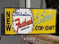 Vintage Large Rare Schwinn Bicycle 30 Porcelain Metal Advertising Sign