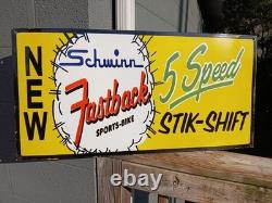 Vintage Large Rare Schwinn Bicycle 30 Porcelain Metal Advertising Sign