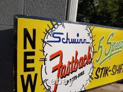 Vintage Large Rare Schwinn Bicycle 30 Porcelain Metal Advertising Sign