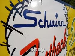 Vintage Large Rare Schwinn Bicycle 30 Porcelain Metal Advertising Sign