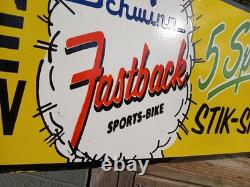 Vintage Large Rare Schwinn Bicycle 30 Porcelain Metal Advertising Sign