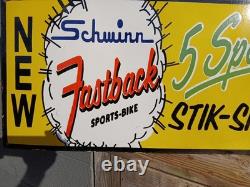 Vintage Large Rare Schwinn Bicycle 30 Porcelain Metal Advertising Sign