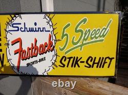 Vintage Large Rare Schwinn Bicycle 30 Porcelain Metal Advertising Sign