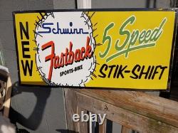 Vintage Large Rare Schwinn Bicycle 30 Porcelain Metal Advertising Sign