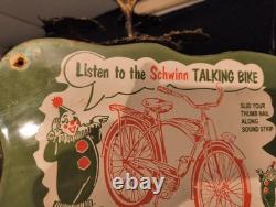 Vintage Large Schwinn Bicycle Porcelain Metal Advertising Sign