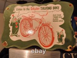 Vintage Large Schwinn Bicycle Porcelain Metal Advertising Sign