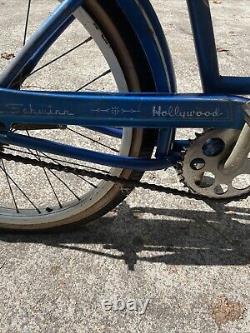 Vintage Late 60's Schwinn 26 Hollywood Blue Men/LadiesCruiser Bicycle