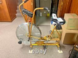 Vintage MCM Gold Schwinn Air-Dyne Dual Action Exercise Bike with Original Manual