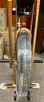Vintage MCM Gold Schwinn Air-Dyne Dual Action Exercise Bike with Original Manual
