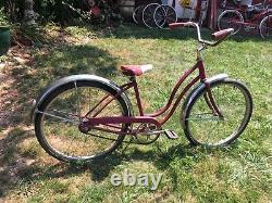 Vintage Mid Century Schwinn Girls 24in bicycle PURPLE