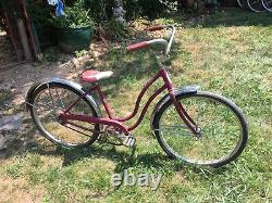 Vintage Mid Century Schwinn Girls 24in bicycle PURPLE