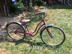 Vintage Mid Century Schwinn Girls 24in bicycle PURPLE