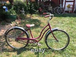 Vintage Mid Century Schwinn Girls 24in bicycle PURPLE