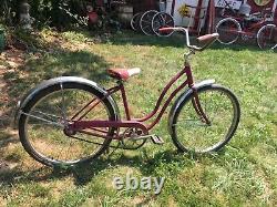 Vintage Mid Century Schwinn Girls 24in bicycle PURPLE