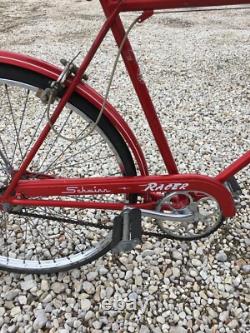 Vintage Mid Century Schwinn Racer Mens Bicycle 27in Red