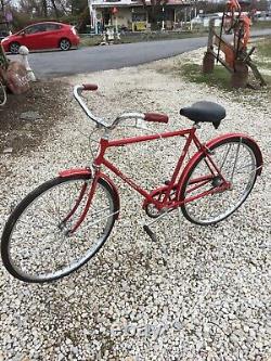 Vintage Mid Century Schwinn Racer Mens Bicycle 27in Red