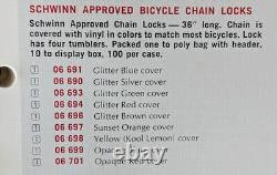 Vintage NOS Schwinn Bicycle CAMPUS GREEN Combination Chain Lock Stingray Krate