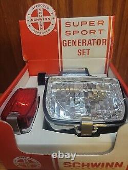 Vintage NOS Schwinn Bicycle Deluxe Generator Light Set 1971 Complete 04-200 RARE