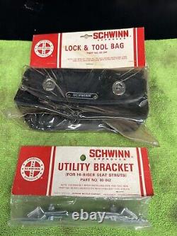 Vintage Nos Schwinn Krate Utility Bracket &lock And Tool Bag Combo