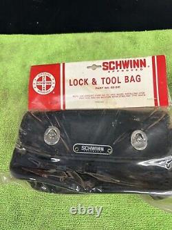 Vintage Nos Schwinn Krate Utility Bracket &lock And Tool Bag Combo
