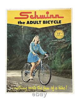 Vintage Official Schwinn THE ADULT BICYCLE Poster 75th Anniversary Poster