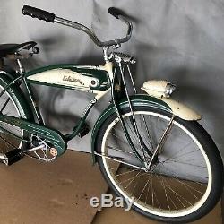 Vintage Old 1950 Schwinn Hornet 26 Tank Bicycle Original Paint Balloon Tire